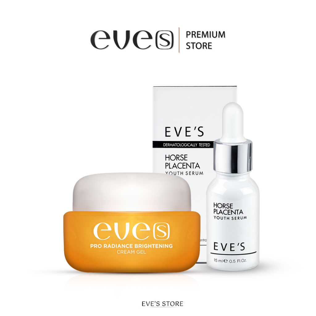 [NEW] EVE'S เซตคู่ หน้าใส อีฟส์ ครีมเจล เซรั่มอีฟส์ บำรุงผิวหน้า กระจ่างใส เซรั่มอีฟส์ ลดเลือน ริ้วรอย ฝ้า กระ จุดด่างดำ