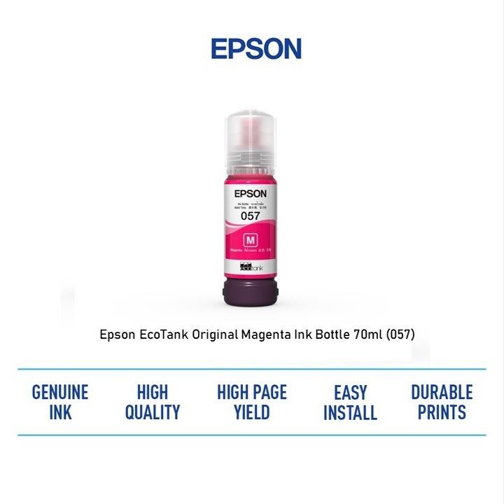 EPSON 057 หมึกเติมแท้เอปสัน 💯% ของแท้ EPSON 057 เหมาะสำหรับใช้ใน T09D100-600 FOR L8050 L18050,สีสดใส ไม่ซีดจางง่าย ราคา