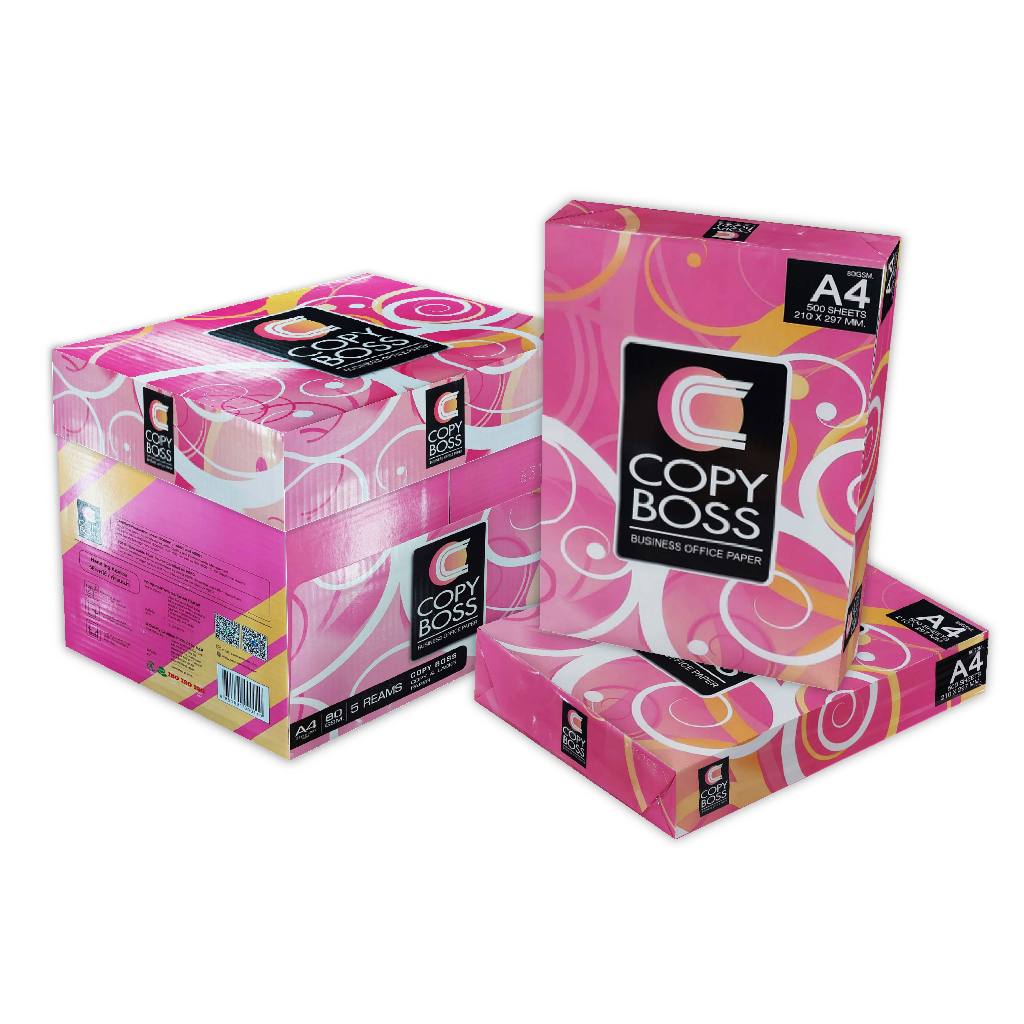 Copy Boss กระดาษถ่ายเอกสาร ขนาด A4 ความหนา 80 แกรม จำนวน 500 แผ่น (แพ็คสุดคุ้ม)