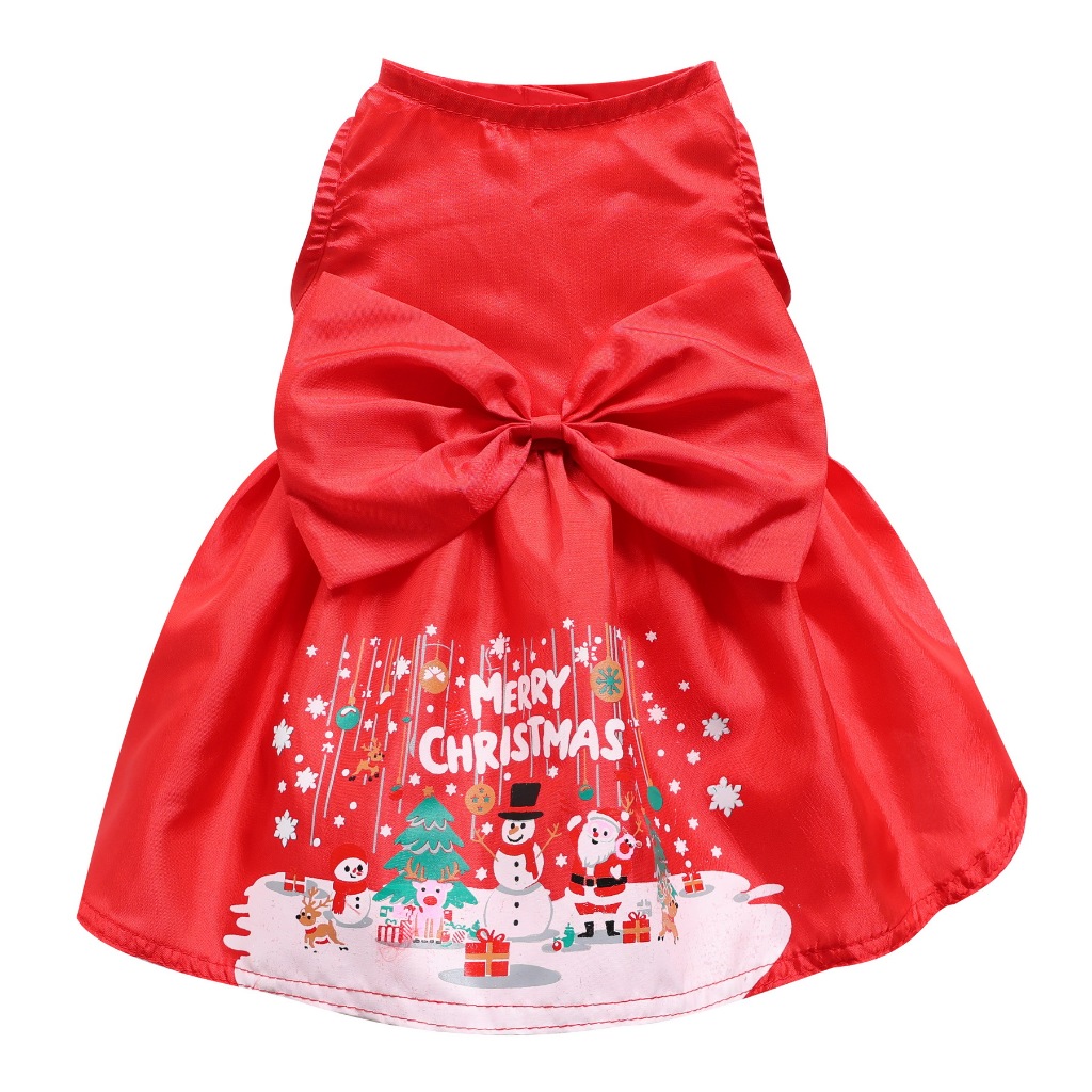 Pet cloths -Doggydolly เสื้อผ้าแฟชั่น สัตว์เลี้ยง ชุดคริสต์มาส หมาแมว กระโปรงสีแดง Christmas ขนาดไซส์ 1-9โล D821