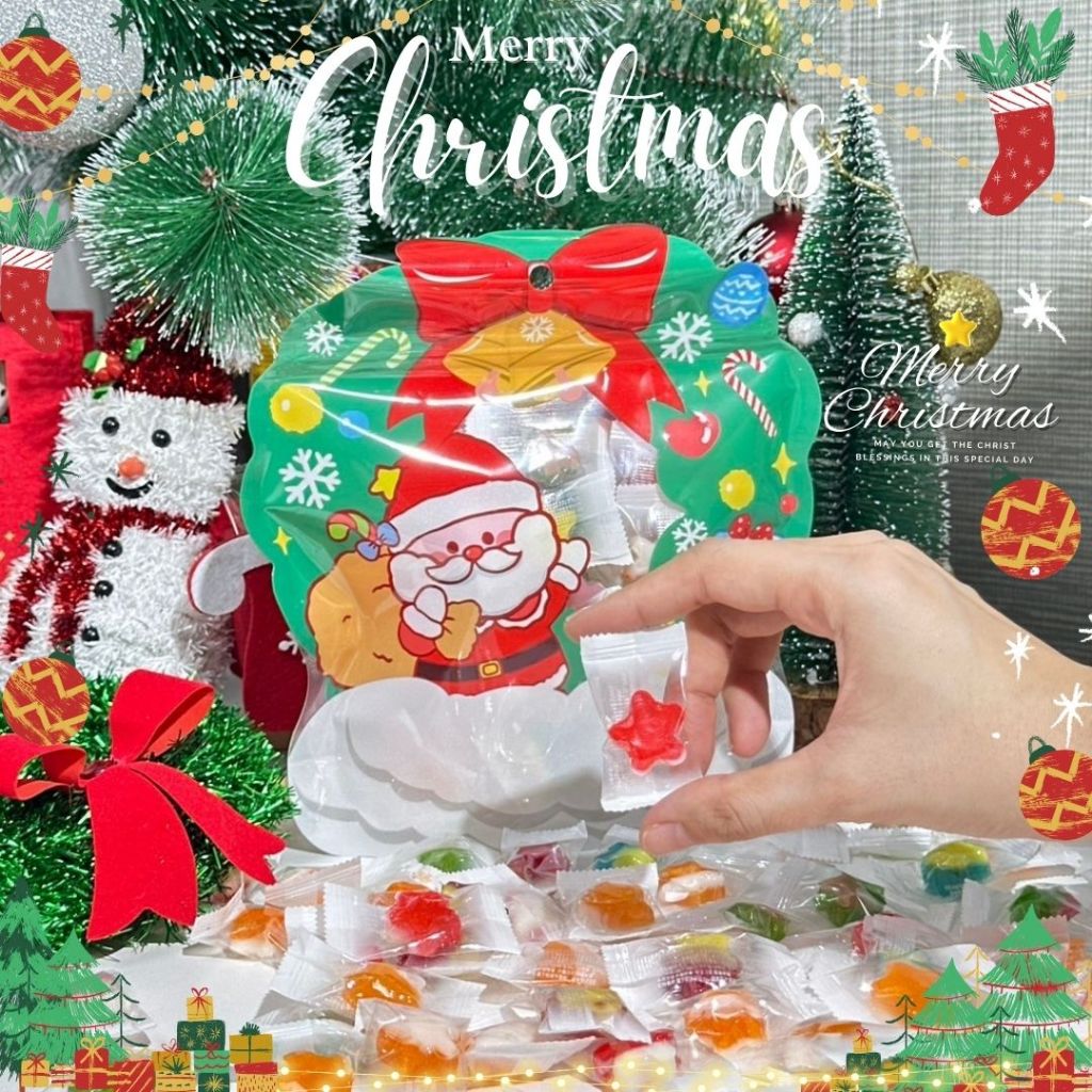 พร้อมส่ง! เซ็ต ขนมคริสต์มาส (1ถุง) Christmas Candies มีหลายแบบ เยลลี่ มาร์ชเมลโล่ ลูกอม อมยิ้ม ขนมเท