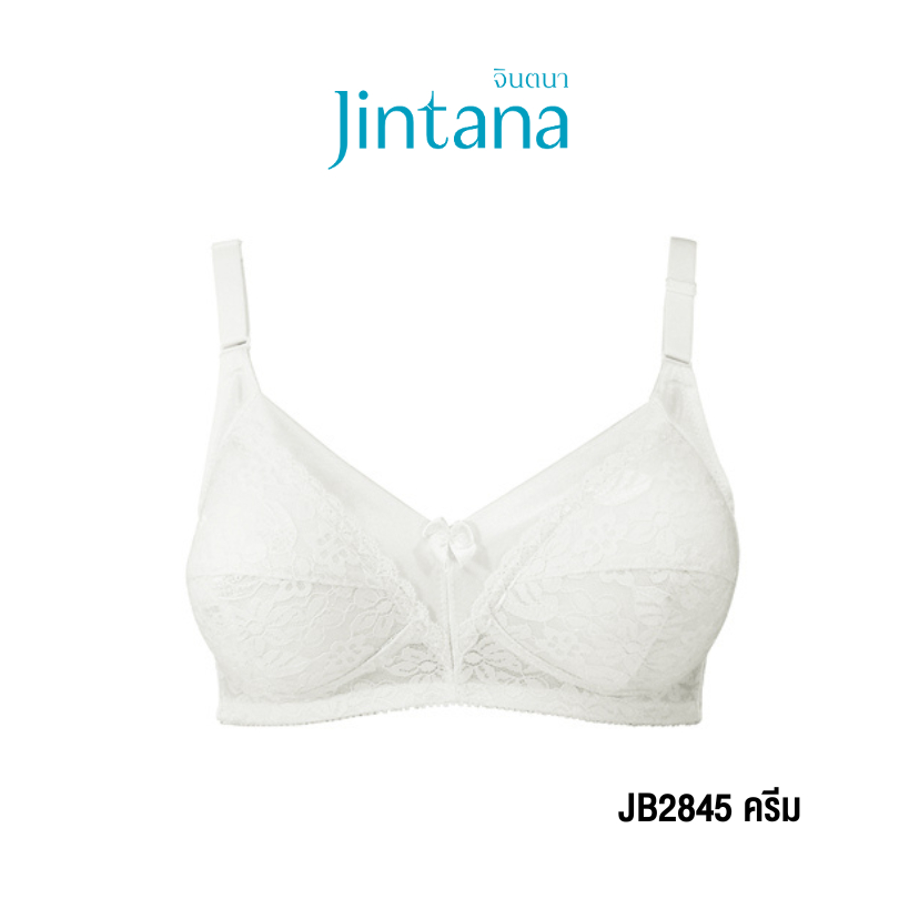 Jintana เสื้อชั้นใน จินตนา รุ่น Basic รหัส JB2845 (ไม่มีโครง) สีขาว เสื้อในเก็บกระชับ ใส่สบาย เสื้อในลูกไม้