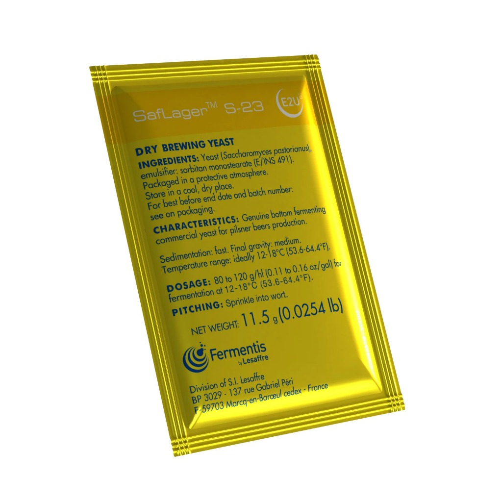 ยีสต์ทำเบียร์ Fermentis SafLager S-23 (11.5 gr.) BBE 09/27