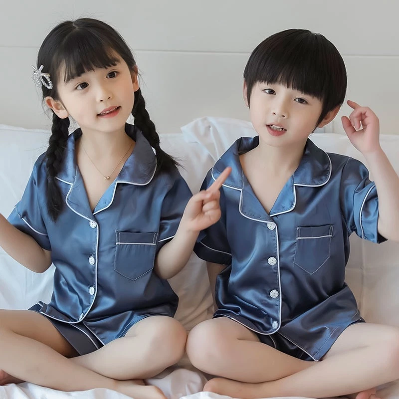 TT3333 ชุดนอนเด็กแขนสั้นขาสั้น ผ้าซาตินน่ารักๆ ราคาถูกๆนิ่มใส่สบาย **เทียบสะโพกก่อน กางเกงเล็ก** (สินค้าพร้อมส่ง) thumbnail 10