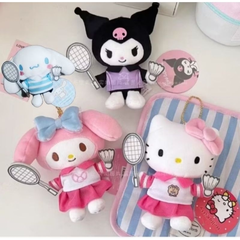 (พร้อมส่ง) พวงกุญแจตุ๊กตา SARIO BADMINTON