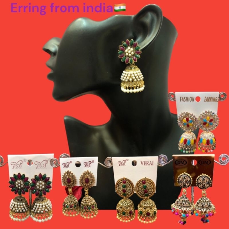 ✈️Erring form india ตุ้มหูอินเดียนำเข้ารุ่นใหม่ สินค้ามีมากมายหลายแบบ พร้อมส่งในไทย