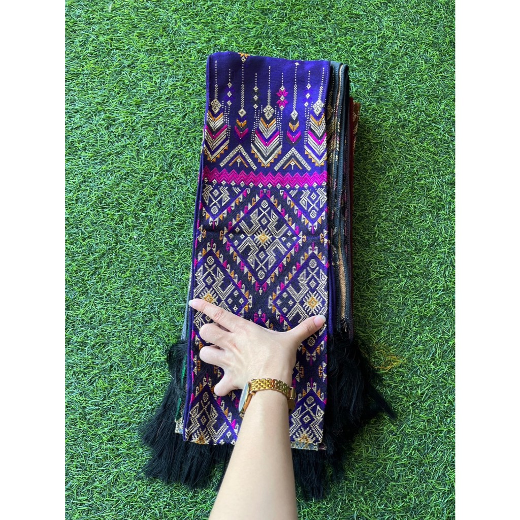 สไบแพรวาภูไท สไบแพรวาเนื้อผ้าฝ้าย หน้าแคบ ยาว2เมตร เข้าใหม่ - รูปที่ 3