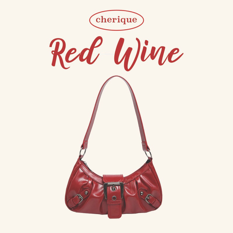 ⚡️พร้อมส่ง⚡️ กระเป๋าสะพายข้าง สีแดง y2k