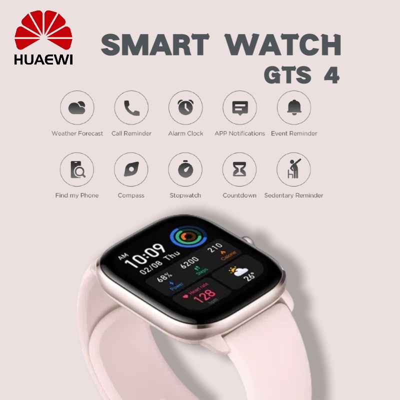 COD SMART WATCH GTS4 วอลล์เปเปอร์แบบกำหนดเองหน้าจอ 1.82 นิ้ว ติดตามสุขภาพตลอด 24 ชั่วโมง