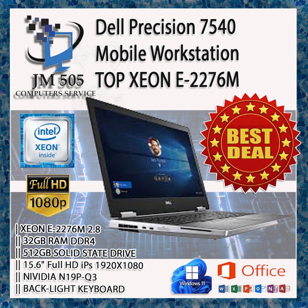 DELL Precision 7540 Mobile Workstation TOP  XEON E-2276M/32GB/512GB/15.6" IPS/NIVIDIA N19P-Q3/WIN11