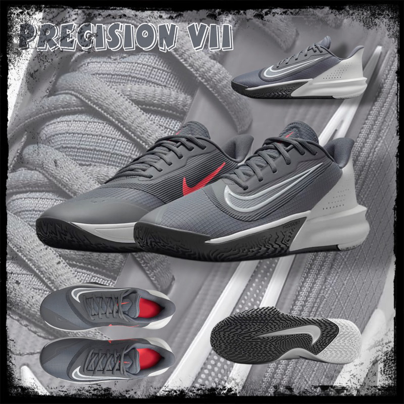 🔥ลดเพิ่ม 15-20% ทักแชทรับโค้ด🔥 Nike Precision VII "WolfGrey" FN4322-003 ของแท้ ป้ายไทย