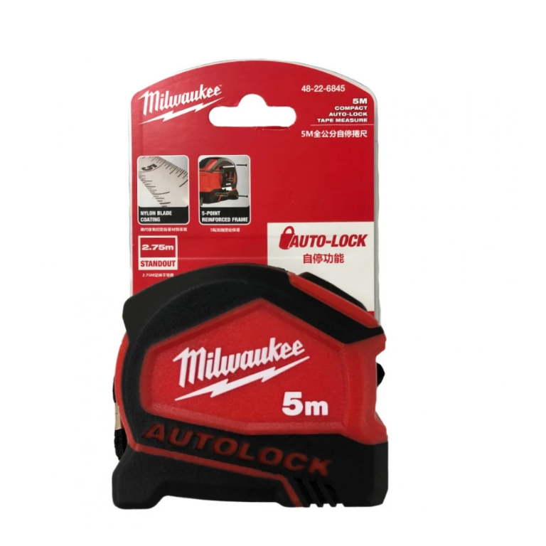 ตลับเมตร MILWAUKEE NO.48-22-6845 COMPACT AUTOLOCK TAPE 5M ASIA