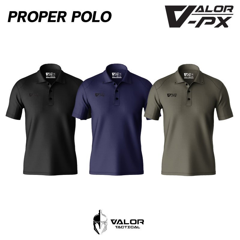 Valor PX - Proper Polo Shirt, HD Screen เสื้อโปโล คอปก เสื้อเปล่า สไตล์ tactical ทรง slim fit โลโก้ Hiden 3D สกรีน