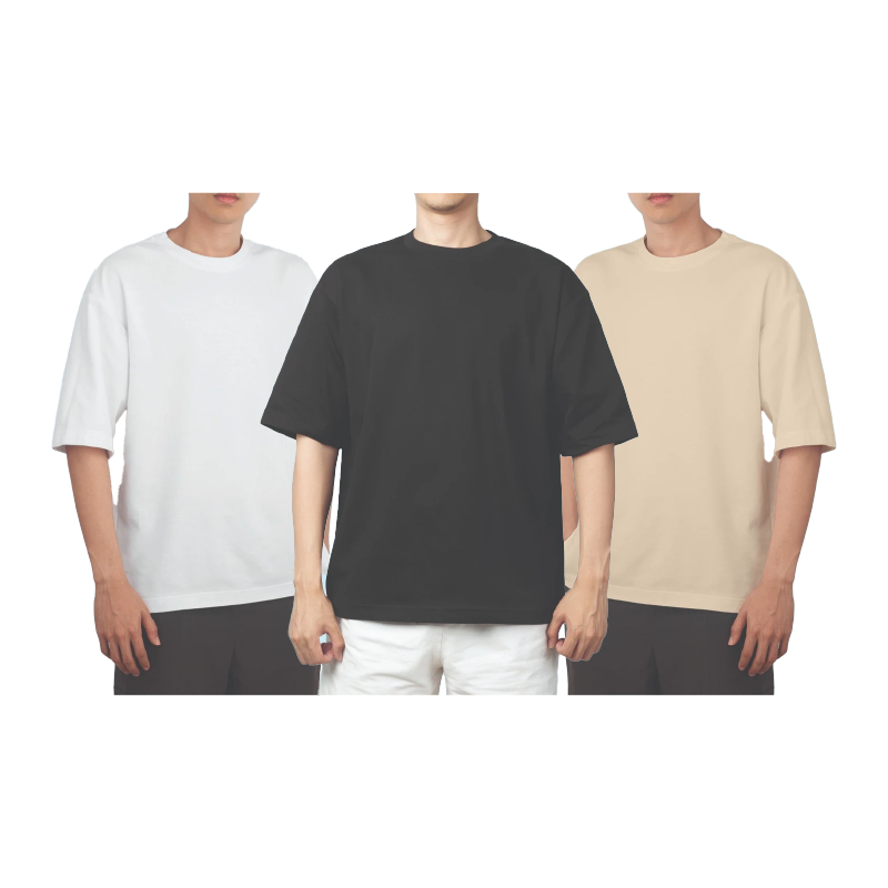 เสื้อยืด Oversize สีพื้น คอกลมแขนสั้น ผ้าคอตตอน 100% มีให้เลือกหลายสี M-2XL