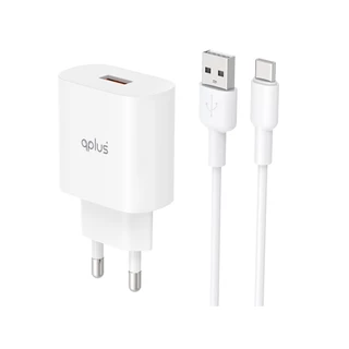 อะแดปเตอร์ QPLUS Wall Charger 1 USB-A 18W พร้อมสายชาร์จ USB-A to USB-C 1 เมตร by Banana IT