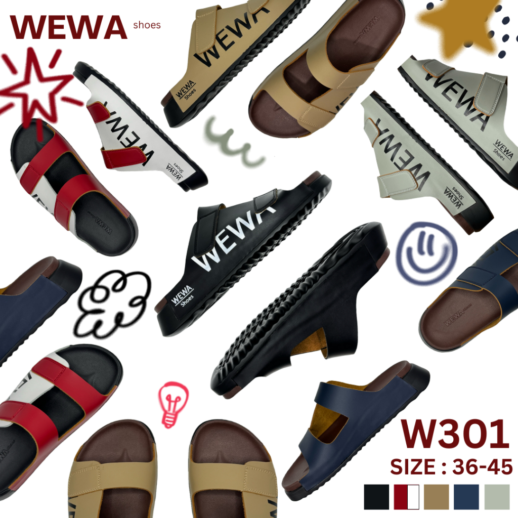 WEWA shoes รองเท้าแตะลำลองเพื่อสุขภาพ รุ่นW301 ไซซ์ 36-45 นุ่มสบาย ใส่เดินได้ทั้งวัน