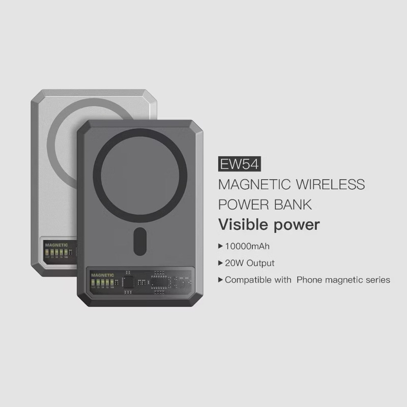 ของแท้💯Eloop EW54 MagCharge Magnetic 10000mAhแบตสำรอง ไร้สาย PowerBank พาวเวอร์แบงค์ Wireless Charge