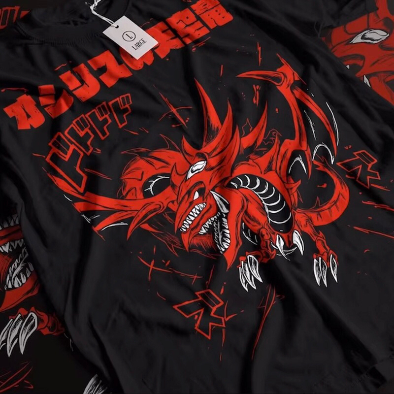 เสื้อยืด เนื้อผ้าคอตตอน พิมลาย มังกรฟ้า โอซิลิส ไซส์ XL