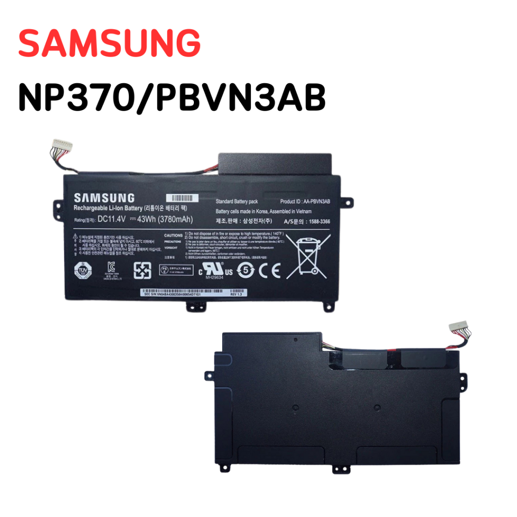 BATTTERY SAMSUNG AA-PBVN3AB ORG ใช้ได้กับรุ่น  NP370 NP450 NP470 NP510