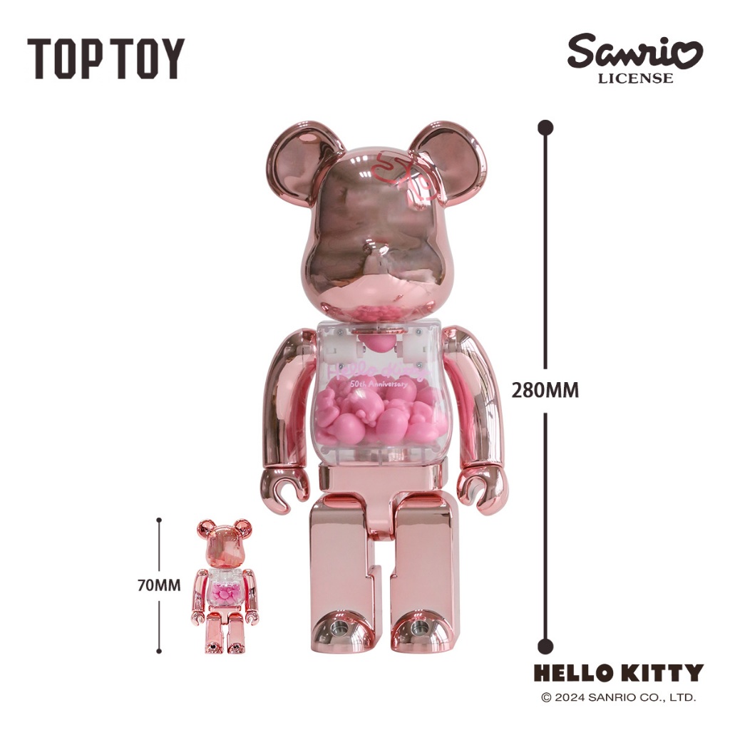 TOPTOY x BE@RBRICK Hello Kitty 50th Anniversary 100% & 400% ของเล่นฟิกเกอร์ ของขวัญ สำหรับสะสม