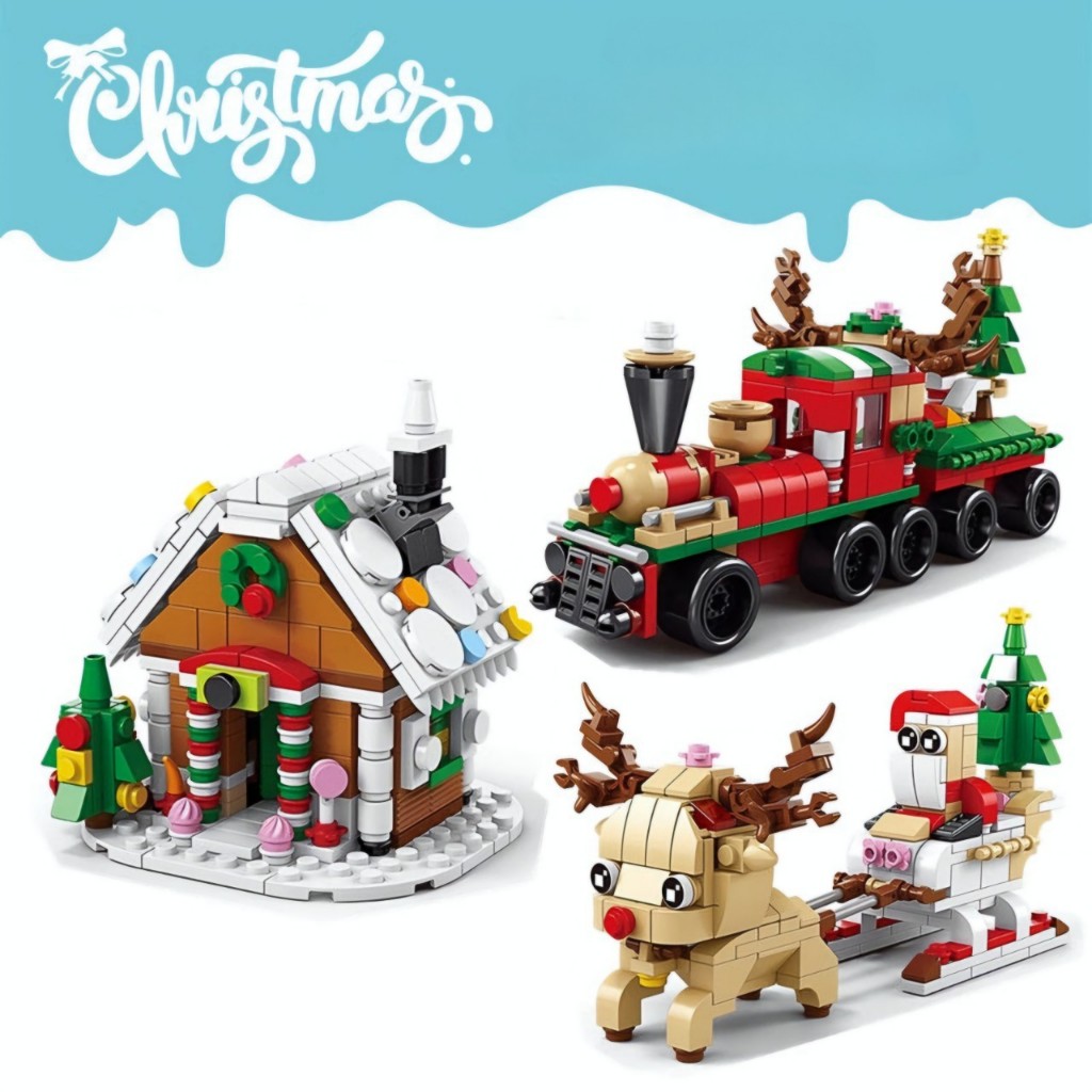 Christmas ของเล่นตัวต่อ ต้นคริสต์มาส บล็อกตัวต่อ เหมาะสำหรับของขวัญ คริสมาสต์ตัวต่อคริสมาสต์