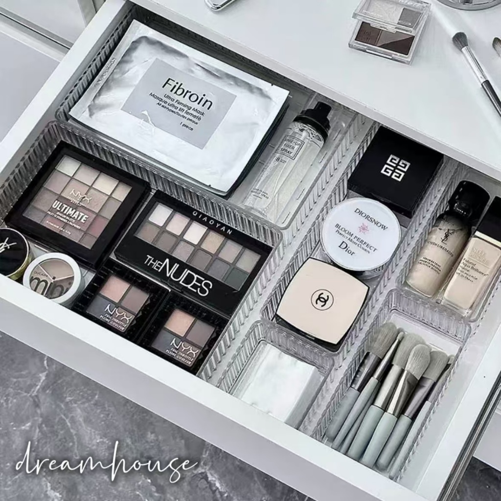 ถาดใสของใส่  5/6ชิ้นกล่องใส่ของ จัดระเบียบ จัดระเบียบ กล่องจัดระเบียบโต๊ะ กล่องลิ้นชักใส 5/6ชิ้น Cheesegirl