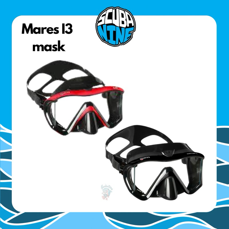 หน้ากากดำน้ำ mares รุ่น I3  สำหรับดำน้ำลึก มุมมองกว้าง สิลิโคนนิ่ม