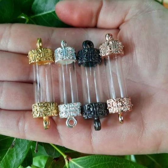 ฝาตะกรุดลายโลมาน พร้อมหลอด 3ซม. (ชุบทอง)(ชุบเงิน)(ชุบดำ)(ชุบพิงค์โกล)
