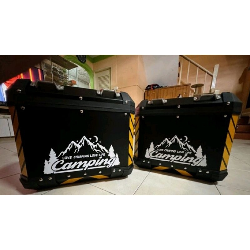สติ๊กเกอร์ติดกล่อง ปี๊บ บิ๊กไบร์    ลายแคมป์ปิ้ง #camping v.5 งานตัด ประกอบ % พร้อมส่งจร้า ราคา ถูกที่สุด ดีลบีเคเค