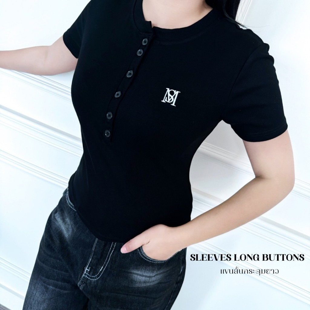 เสื้อแขนสั้นผ้าร่องกระดุมหน้า รุ่นT73 - Mesave