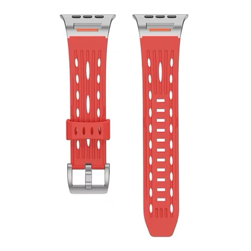 ZMZ-สายนาฬิกา Smartwatch สายยางซิลิโคนแบบเข็มขัดสไตล์โรบอท สายยางแฟชั่น Robot ขนาด 42/44/45/46/49mm เหมาะสำหรับคุณผู้ชาย