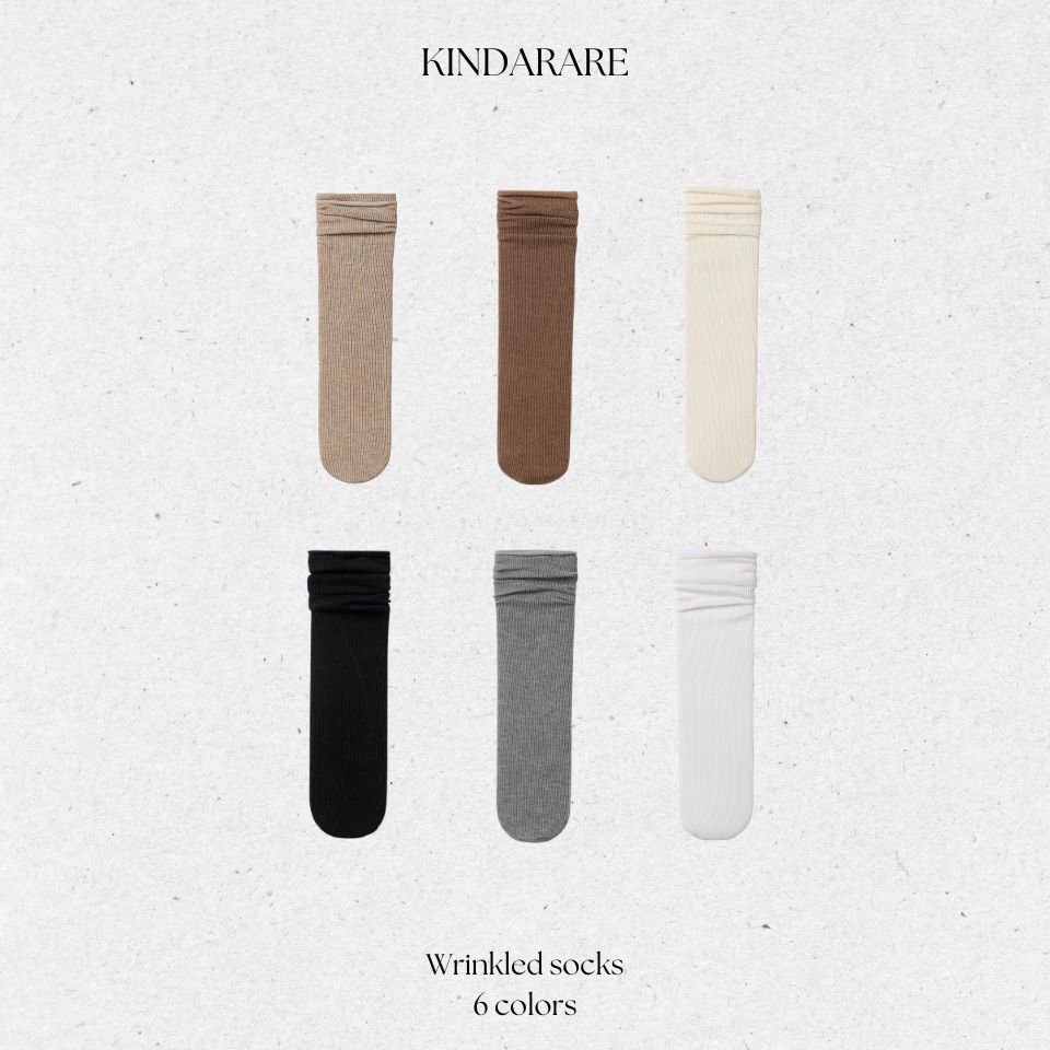 KINDARARE — Wrinkled socks ถุงเท้าย่น พร้อมส่ง 6 สี