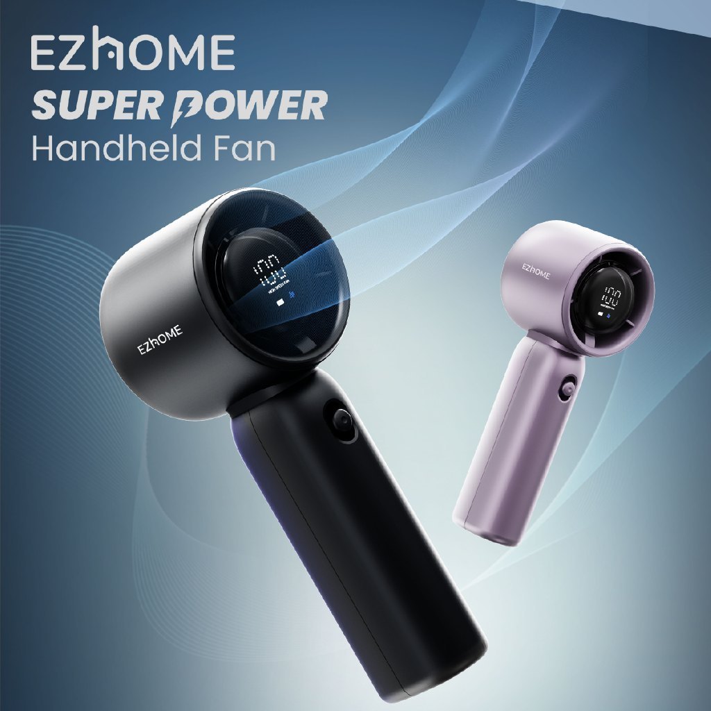 EZhome Super Power Handheld Fan Midnight Black
