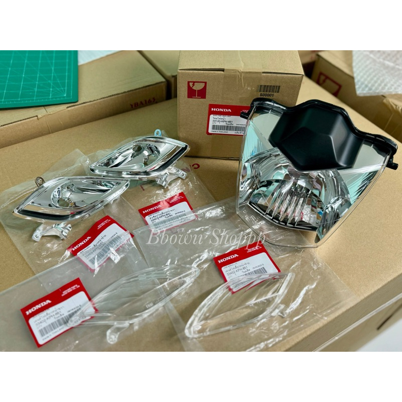 ‼️แท้เบิกศูนย์‼️ โคมไฟหน้า+โคมไฟเลี้ยว(R,L) Wave125 R,S หน้าแหลม (สีใส) แท้ศูนย์honda