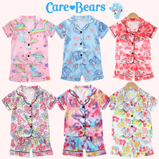 Carebearsชุดนอนเด็ก ชุดนอนผ้าซาตินเด็ก ชุดนอนเด็กผู้หญิง ชุด…
