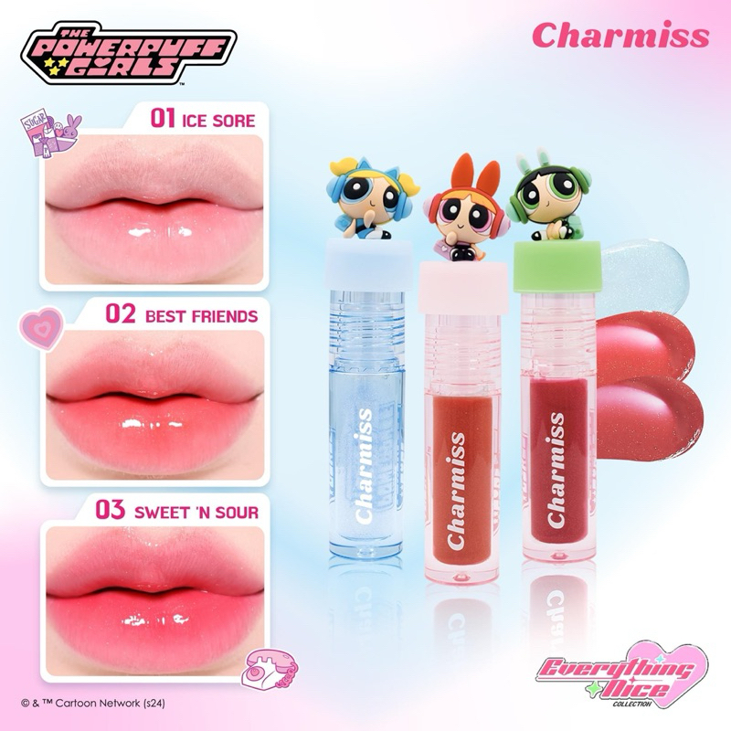 🔥พร้อมส่ง🔥Charmiss Everything Nice Glitter Lip Gloss 2.2 g ลิปกลอส ฉ่ำวาว ลิปกลิตเตอร์ คละลาย The Powerpuff Girls