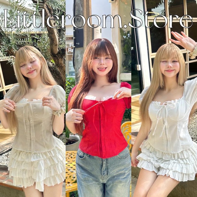 Nusa เสื้อแขนตุ๊กตา ผ้าลินินแท้เนื้อนุ่ม แต่งลูกไม้ช่วงอก