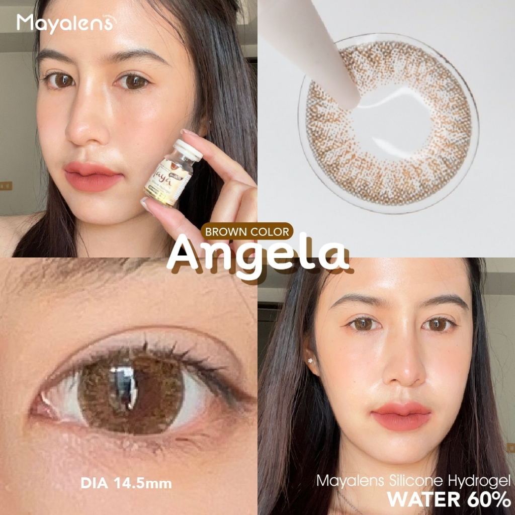 🔥คอนแทคเลนส์ Silicone Hydrogel ✨ขนาดกลาง✨ Angela ✨Mayalens Premium