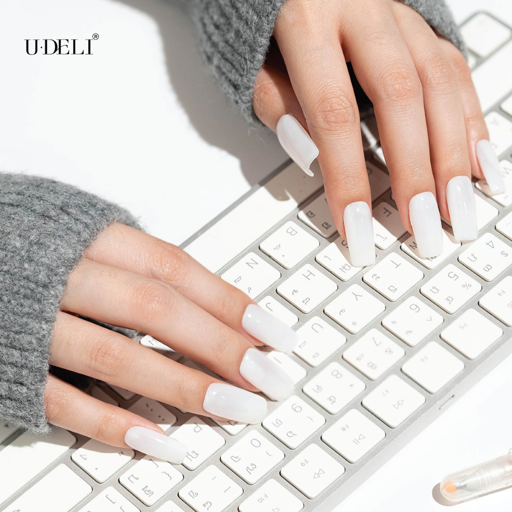 U-DELI สีทาเล็บกึ่งเจล(ไม่อบ) U-726 Milky สีขาวนม 16ml เล็บสีขาวนม สีทาเล็บเด็ก Vegan Nailpolish - รูปที่ 6