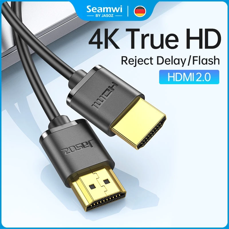 Seamwi สาย Hdmi 2.0 4K Hdmi Slim Cable สายเคเบิ้ลที่บางเฉียบ สามารถเชื่อมต่อกับจอมอนิเตอร์และทีวี