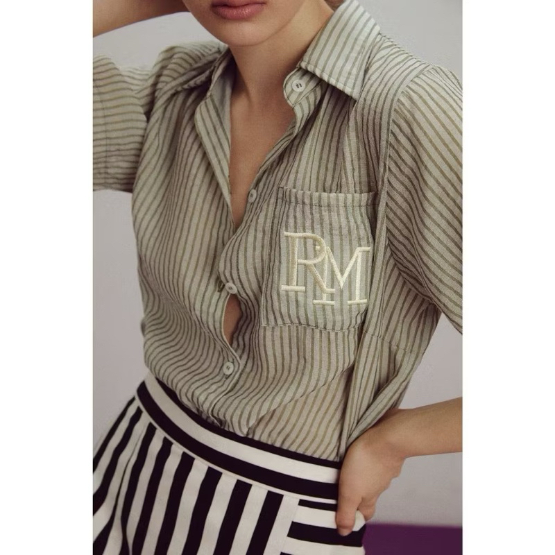 ส่งต่อเสื้อ RALLY RM IVY SHIRT - เชิ้ตปักโลโก้ RM (สี sage) มี New/used