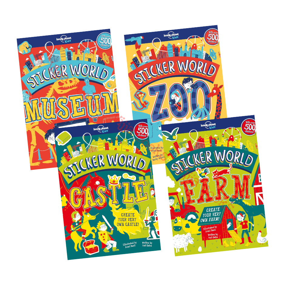 Sticker World: Museum Zoo Castle Farm หนังสือเด็ก พิพิธภัณฑ์ สติ๊กเกอร์ ภาษาอังกฤษ ปกอ่อน {Lonely Pl