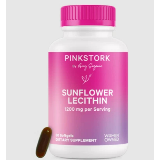 Pinkstork Sunflower Lecithin 60 Softgels เลซิตินเมล็ดทานตะวัน ลดนมตัน ท่อน้ำนมอุดตัน