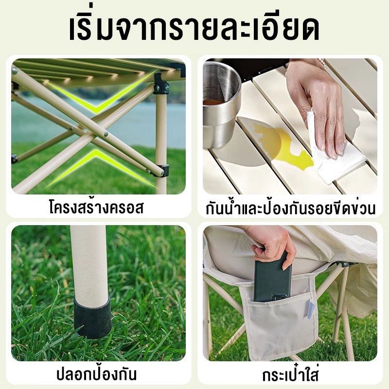 โต๊ะแคมป์ปิ้ง แคมป์ปิ้งปิกนิก พร้อมเก้าอี้ แบบพกพา กลางแจ้ง ในร่ม จัดส่งไวใน1วัน ชุดโต๊ะพับแคมป์ปิ้ง - รูปที่ 3