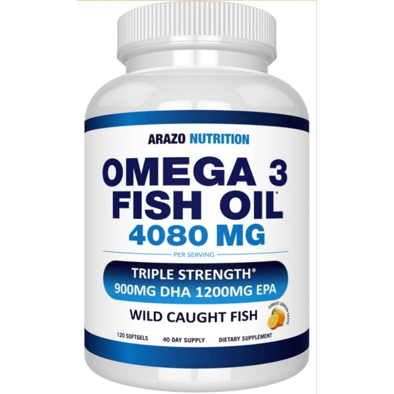 ✨️พร้อมส่ง✨️Omega 3 Fish Oil 4,080 mg. High EPA 1200mg + DHA 900mg (120 Soft Gels)