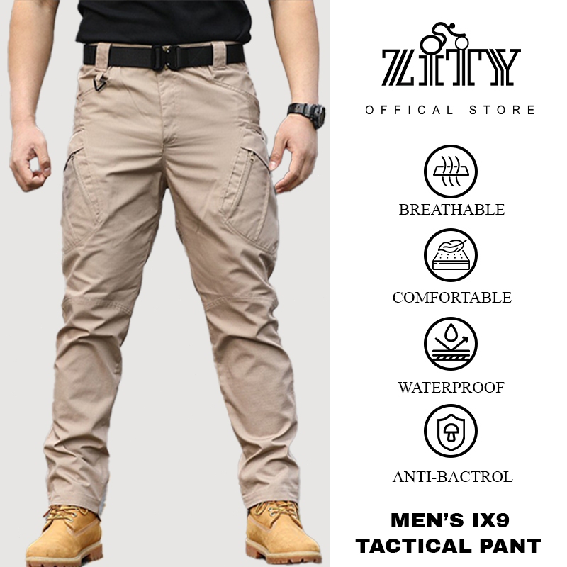 ZITY กางเกงยุทธวิธี IX9 สำหรับผู้ชาย แห้งเร็ว กันน้ำ นุ่ม ยืดหยุ่น กางเกงปีนเขากลางแจ้ง แห้งเร็ว