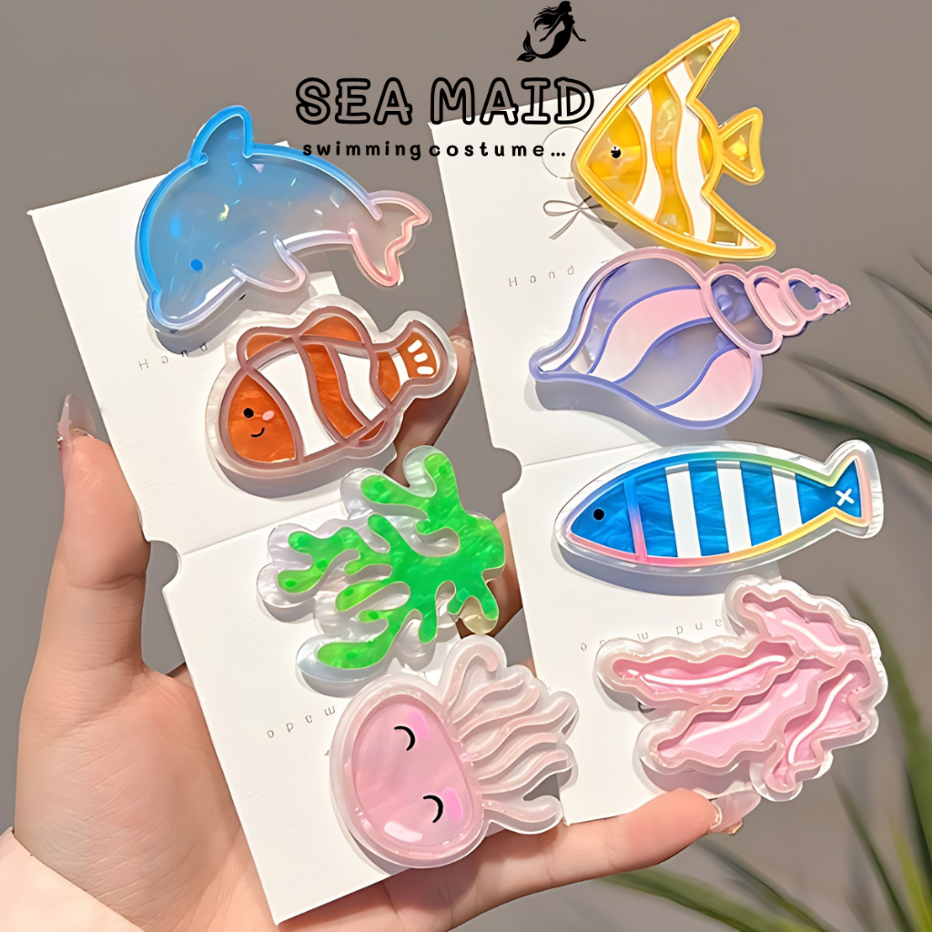 กิ๊บหนีบผมสัตว์ทะเล กิ๊บสไตล์เกาหลี กิ๊บติดผมซีรีส์มหาสมุทร🐠ลายการ์ตูนน่ารักมีของพร้อมส่ง SET-SD008