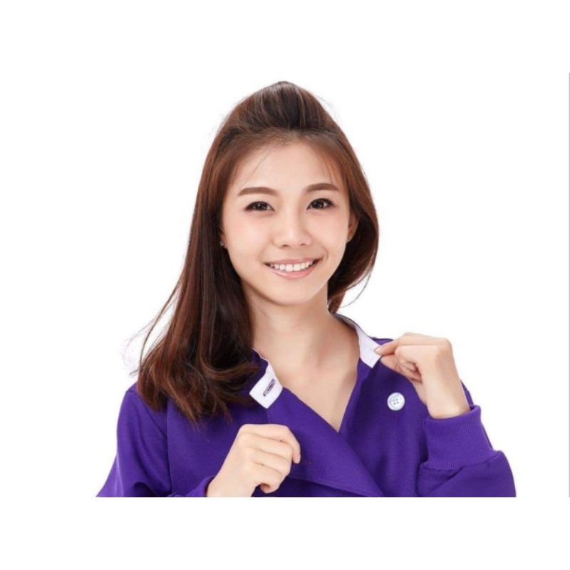 Bella Vita Hot Hit Purple เสื้อคอจีนป้ายตัวยาวแขนยาวสีม่วงเข้ม - รูปที่ 2