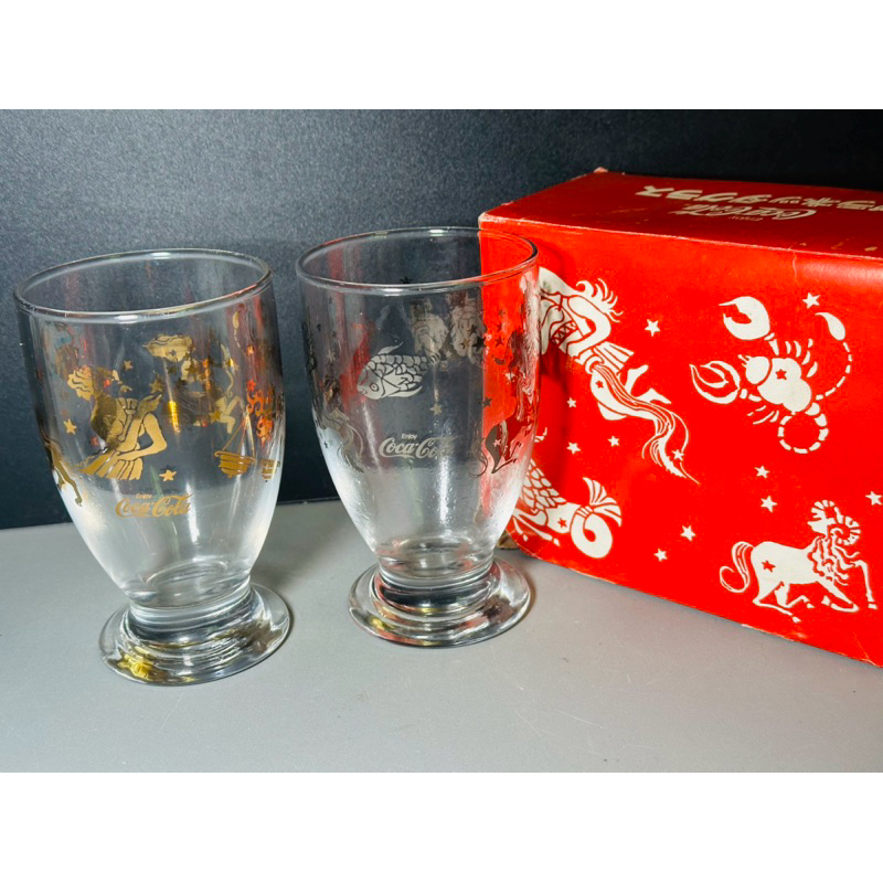 แก้วน้ำ12ราศี Coca - Cola Glass 2ใบต่อ1กล่องจากญี่ปุ่น