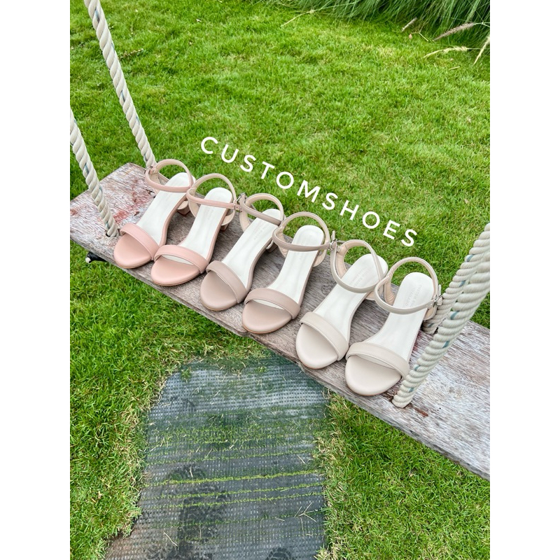 รองเท้ารัดส้น 2นิ้ว By Customshoes 3สี🎉🎉